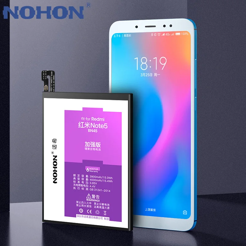 Аккумулятор NOHON BN45 BN43 BN41 BM46 BM45 для Xiaomi Redmi Note 5 4 4X3 2 Note5 Сменный аккумулятор для мобильного телефона+ Инструменты