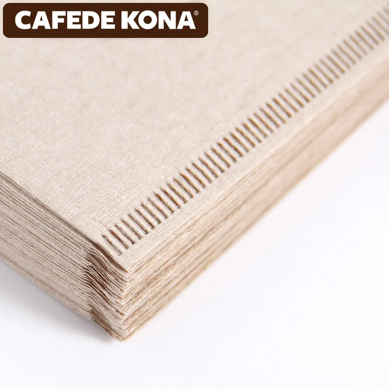 Cafede Kona Кофе фильтр Бумага V60 бумажные фильтры 40 шт./кор. деревянный оригинальная ручная заваренный капельного Кофе фильтр Бумага