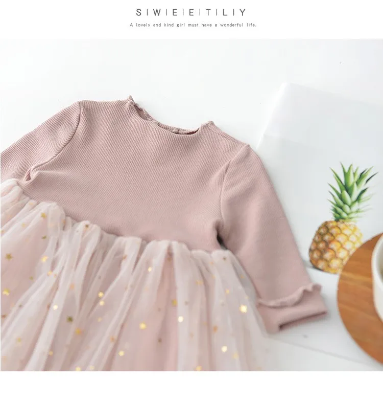 Baby Girls Spring Winter Long Sleeve Tutu Lace Dresses Infantil Newborn 1st Birthday Party Clothes Christening Gown Casual Wear