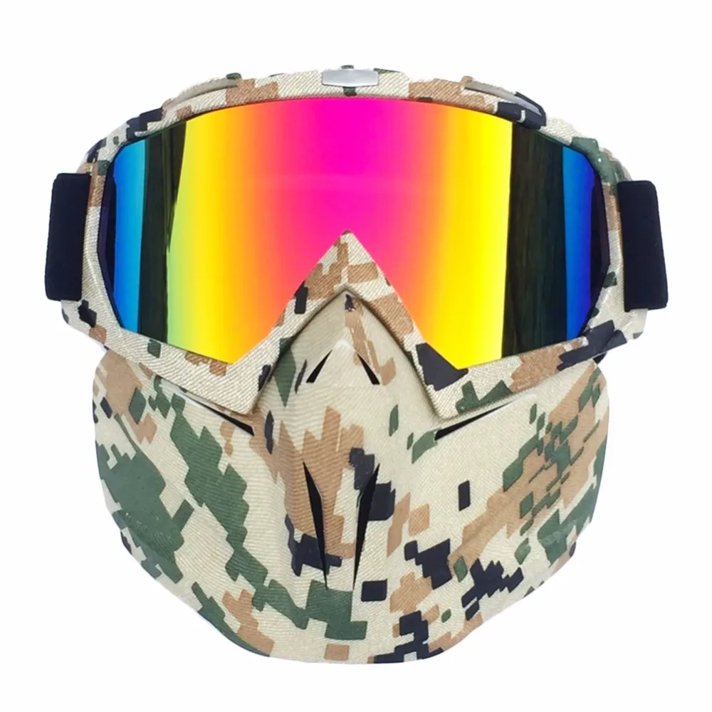Hot Sale Skiing Eyewear Winter Windproof Skiing Glasses Motocross Sunglasses with Face Mask Ski Snowboard Snowmobile Goggles
