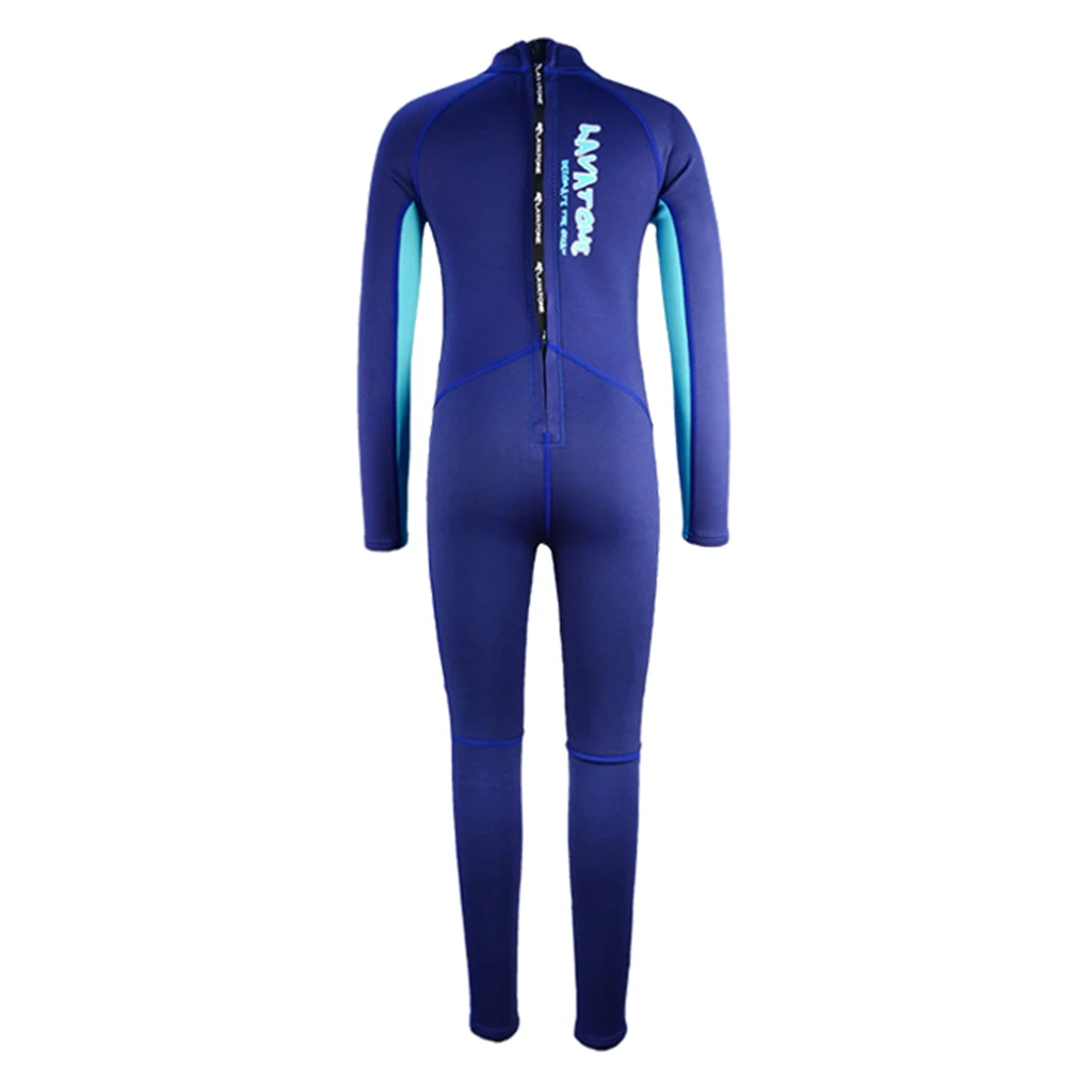 Kids Wetsuit Neoprene 2mm Long Sleeve One Piece UV Protection Swimsuit Fullbody Diving Suit for Surfing Snorkeling 