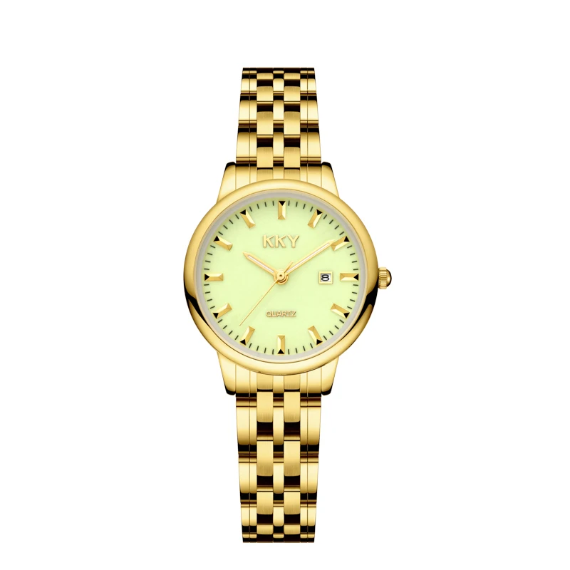 KKY New Brand Creative Golden Briquette Design Quartz Men Women Watches Relogio Masculino Luxury Wrist Watches Female Male Clock 