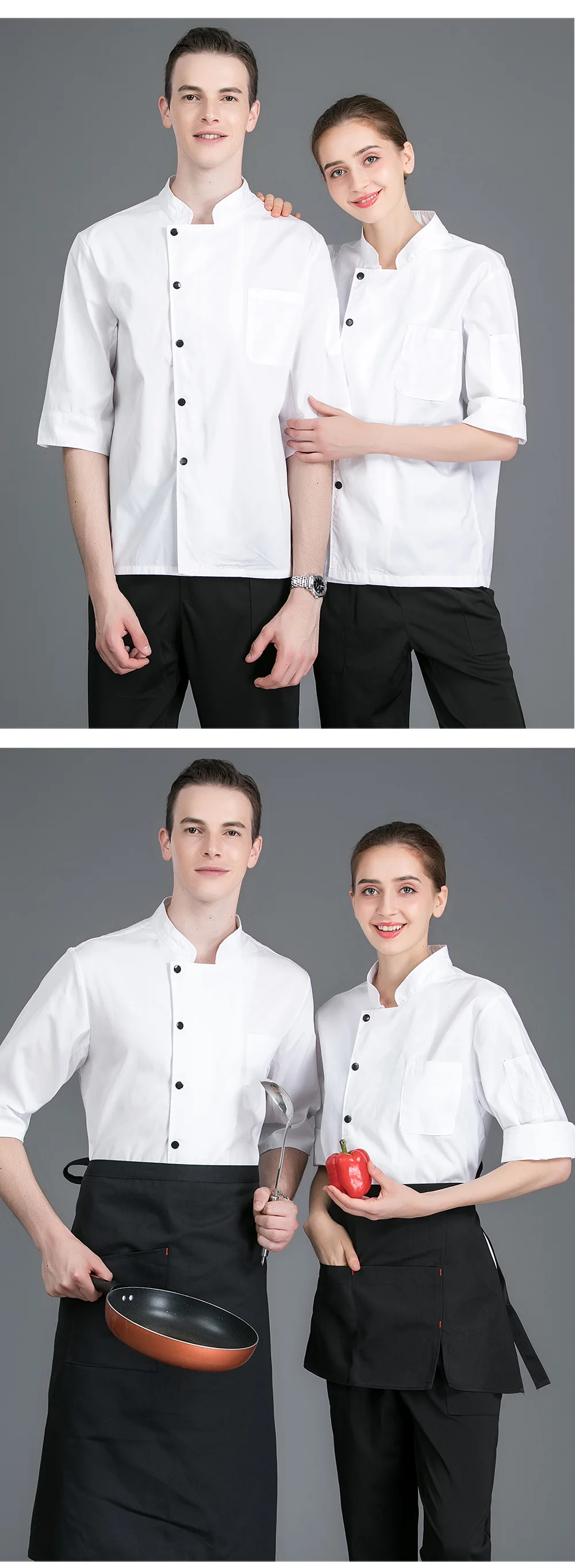 Куртка шеф-повара для отеля, форма для ресторана, высокое качество, красная, белая, M-3XL,, женская, мужская, с коротким рукавом, однобортная, для кухни