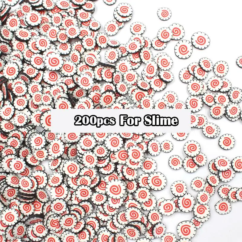 200Pcs Fimo Fruit Slices Decor Additives For Slime Filler Supplies Charms Clay Accessories Avocado Fimo For Nail Art Slime Toys - Цвет: 200Pcs Sushi