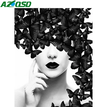 

AZQSD DIY Unframe Oil Painting By Numbers Portrait Home Decoration Unique Gift Coloring By Numbers Girl Unframe Handpainted Gift