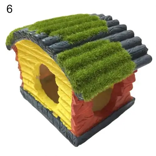Украшения для аквариума из смолы, полые рыбки, мох, мост, домик на дереве, скрывающаяся пещера, аккуарио, аксессуары, украшение для рыбы - Цвет: 6