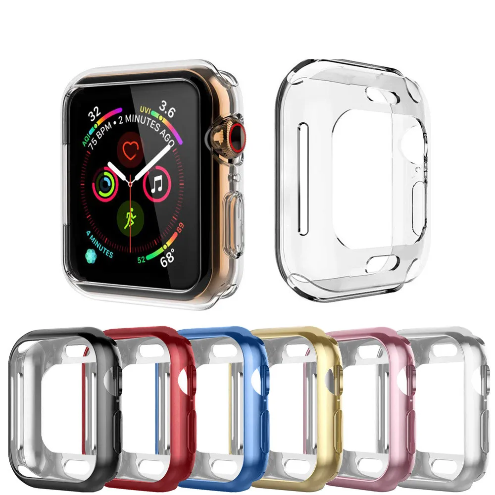 

Ultra Thin Soft Electroplating TPU 360 degree protect watch Cover case For Apple Watch Series