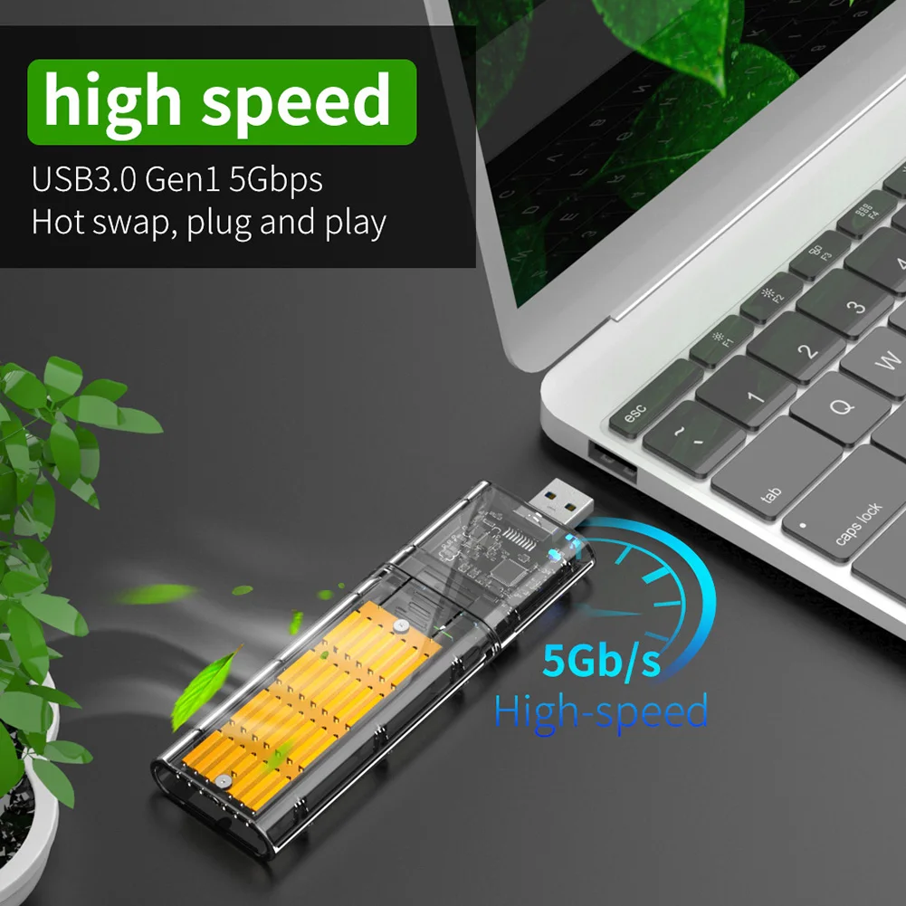 best hdd enclosure Hot Sale M2 SSD CASE SATA Chassis M.2 To USB 3.0 SSD Adapter For PCIE NGFF SATA M / B Key SSD Disk Box For 2230/2242/2260/2280MM usb hdd enclosure