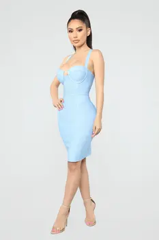 

2019 Summer Strap Sleeveless off-Shoulder New Style Women's Clothing Western Style Bandage Dress