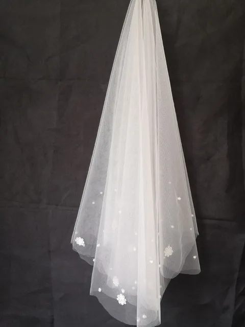 SERMENT Cathedral Wedding Veil One-Layer Blusher Veil Pearl Flower Single Layer Masked Veil 1.5 M Wedding Accessories SERMENT Cathedral Wedding Veil One-Layer Blusher Veil Pearl Flower Single Layer Masked Veil 1.5 M Wedding Accessories