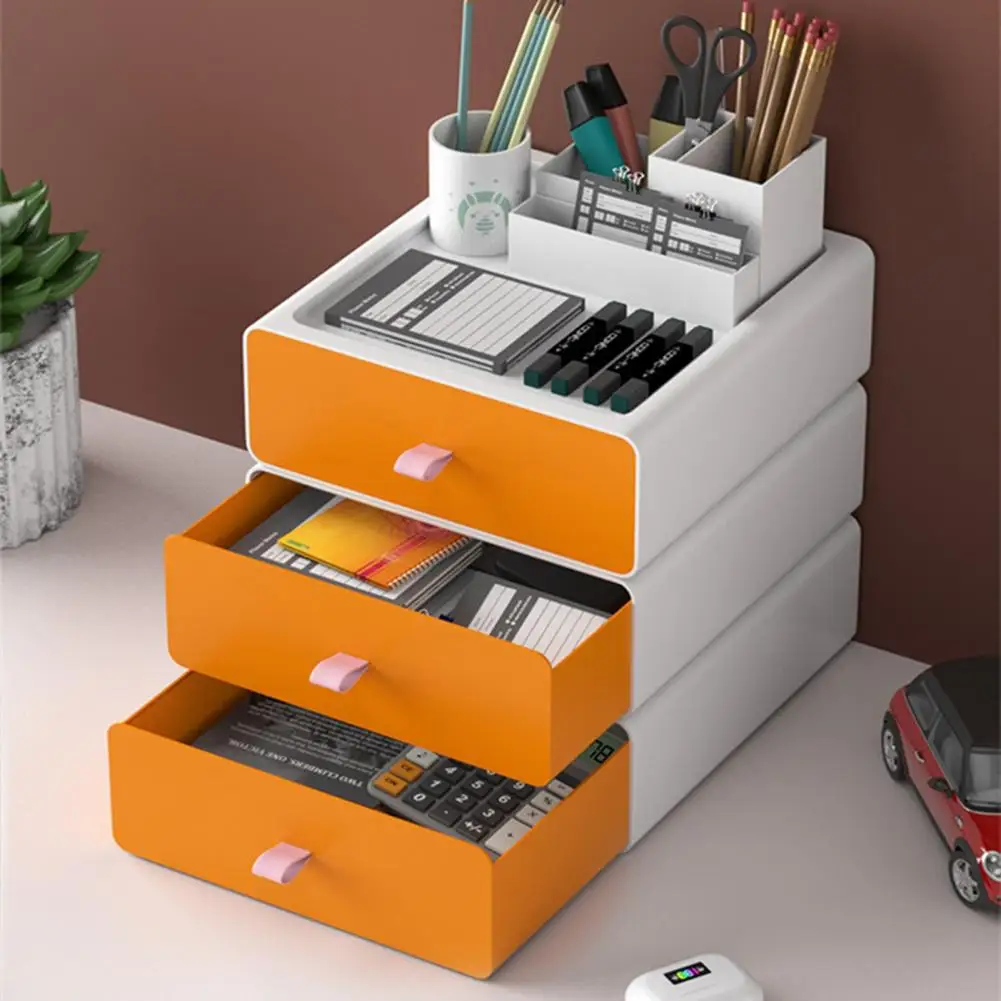 Plastic Drawer Style Student Stationery Cosmetic Organizer Desktop Storage Box