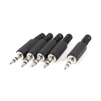 

3.5mm HeadPhone Connector Male Two Channel Audio Jack Plug 3.5 Mm With Black Plastic Housing 5PCS/Lot