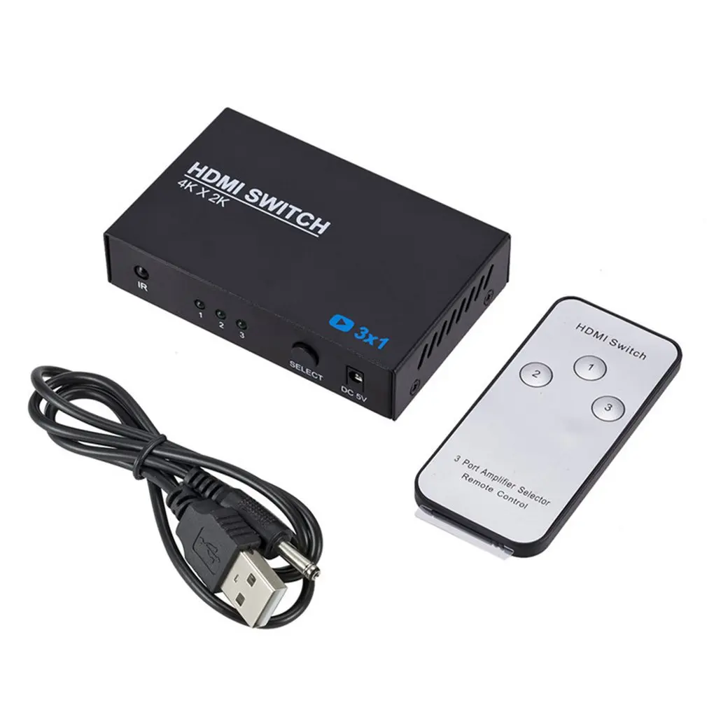 HDMI коммутатор три в одном 0ut переключатель конвертер 4 к* 2 к адаптер 3 в 1 из сплиттер с пультом дистанционного управления