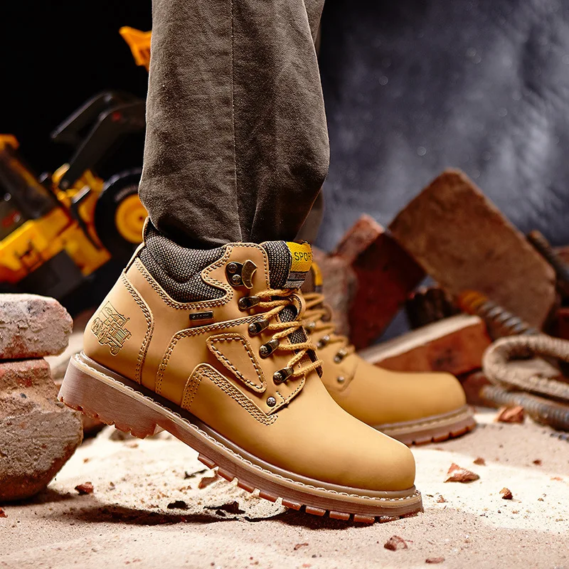 

2019 New Style Men's Boot Autumn And Winter Daily Life Casual Men Hight-top Warm Big Head Worker Boot Martin Boots Men's
