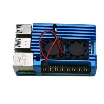 

HOT-for Raspberry Pi 4 Model B 2G RAM Kit with Blue CNC Aluminum Alloy Protective Case Fan Cooling 5V 3A Power for Raspberry Pi