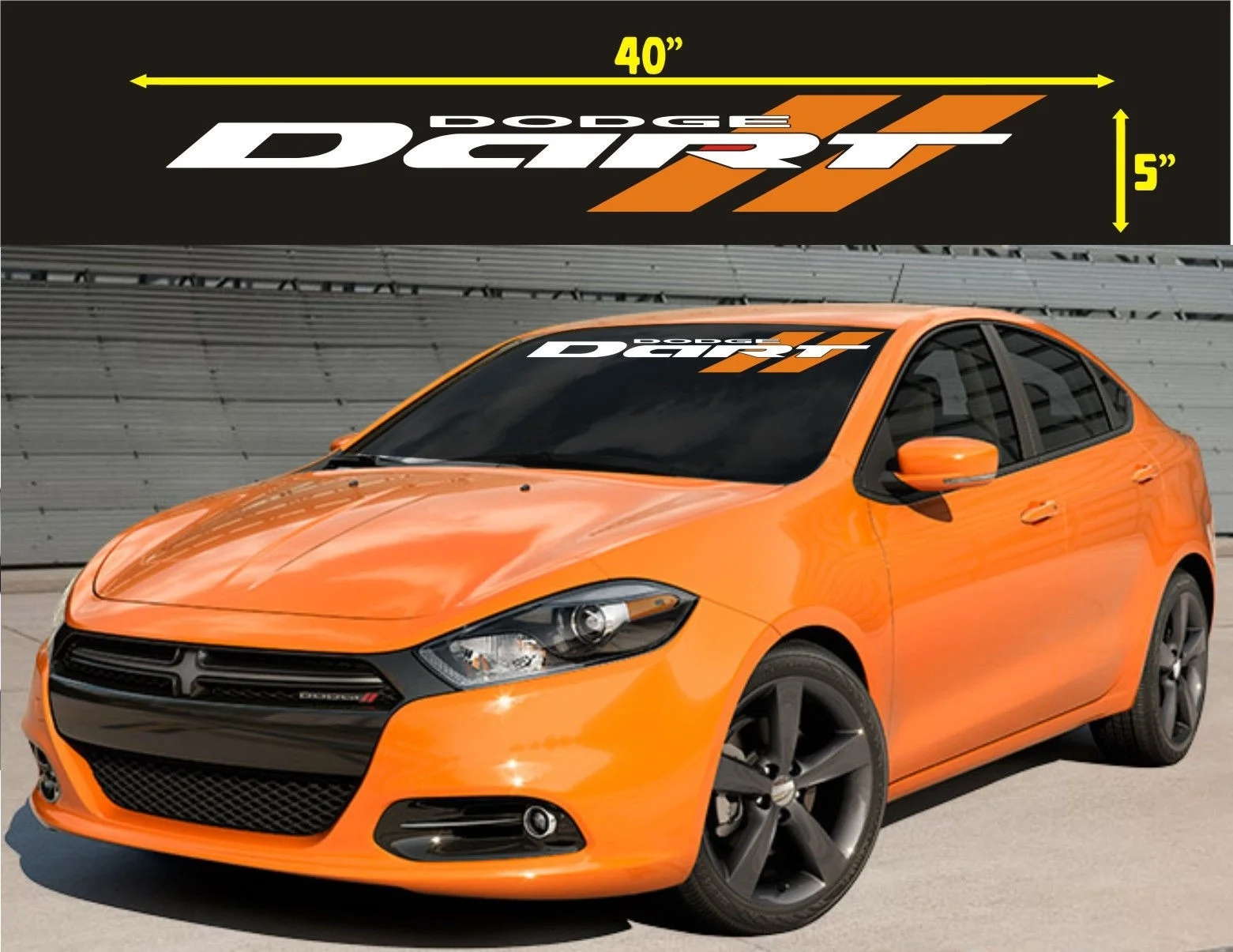 Для DODGE DART и оранжевых линий виниловая наклейка на лобовое стекло