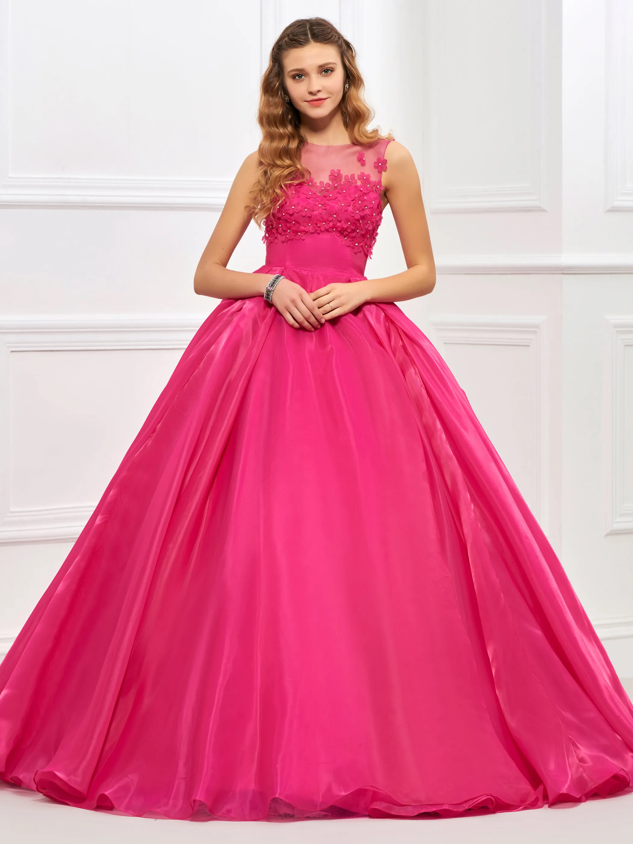 Tanpell/бальное платье принцессы с цветочной аппликацией; бальное платье без рукавов в пол; дизайнерское платье для выпускного вечера;