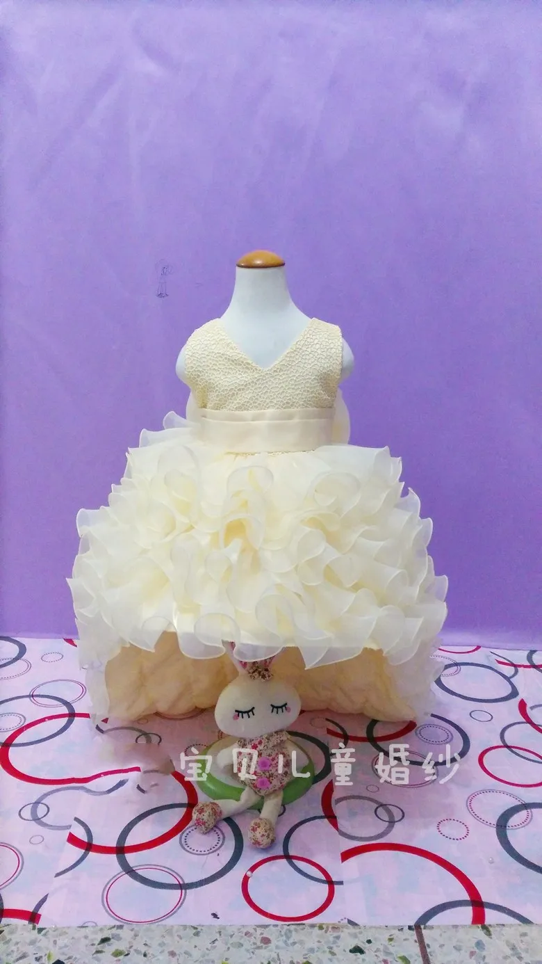 skirt dress for baby girl 2-13T Flower Girl Trailing Wedding Dresses Children High Quality Tutu Mermaid Dress V-Neck Big Bow Princess Long Clothing baby girl skirt