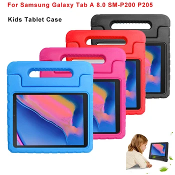

Kids Tablet Case For Samsung Galaxy Tab A 8.0 SM-P200 P205 EVA Shockproof 360 Protection Cover Handle Protective Stand Case