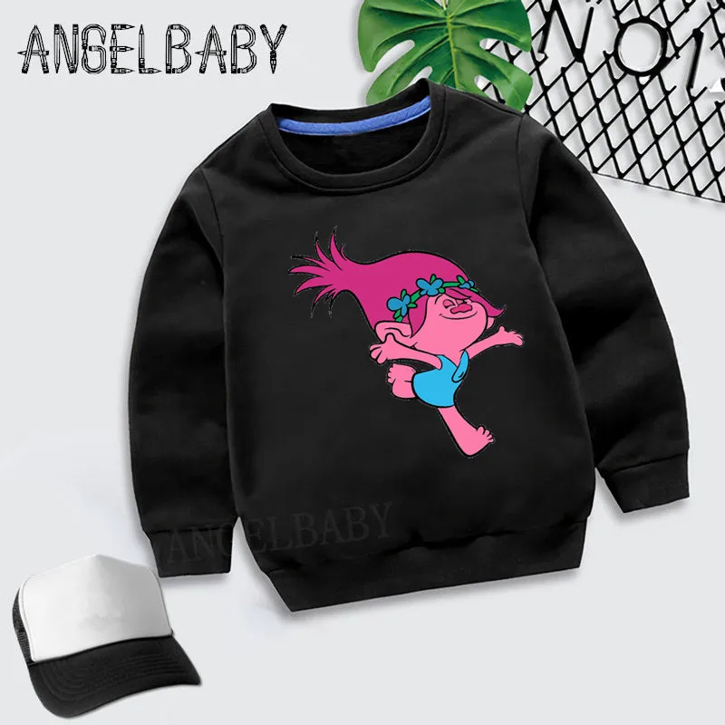 Boys Girls Sweatshirt Kids Trolls Poppy Magic Cartoon Hoodies Children Autumn Tops Baby Cotton Clothes,KYT2173