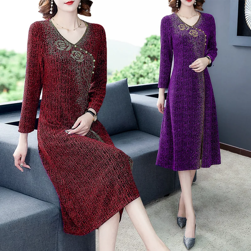 

Elegant Fitted Skirt Children 2019 Autumn New Style Large Size Long Sleeve Banquet Lady Fashion Dress