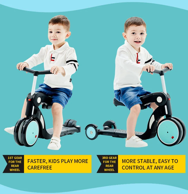 Многофункциональный Детский самокат 5 в 1, балансировочный автомобиль для детей 1-6 лет, йо-йо, трехколесный велосипед