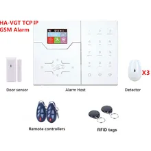 Французский текст меню Голосовая сигнализация RJ45 TCP IP сигнализация GSM умная домашняя система охранной сигнализации с WebIE обновление и управление