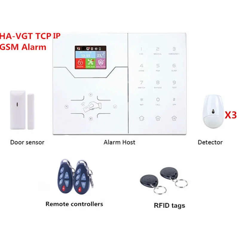 French Text Menu Voice Alarm RJ45 TCP IP Alarm System GSM Smart Home Security Alarm System with WebIE Upgrade and Control