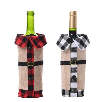 

2Pcs Christmas Lapel Wine Bottle Cover for Christmas Decoration Restaurant Hotel Home Decoration
