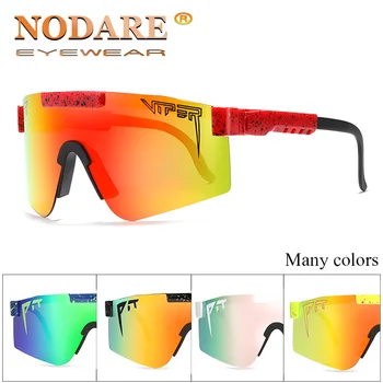 

New oversized Sunglasses polarized mirrored RED lens tr90 frame uv400 protection Men Sport pit viper high quality UV400