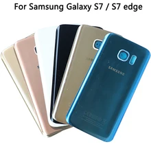 Для samsung Galaxy S7 G930/S7 edge G935 крышка батареи Задняя стеклянная дверная панель Корпус для S7 задняя крышка Корпус чехол