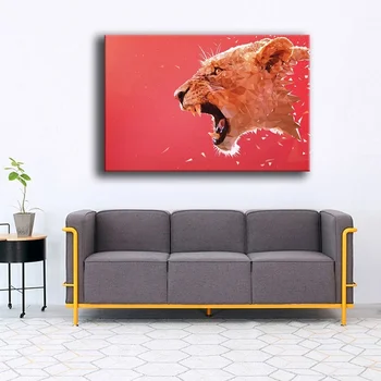 

Canvas Wall Art Poster For Living Room 1 Piece Leopard Animals Painting Prints Abstract Background Pictures Home Decor Framed