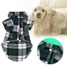 Милая клетчатая рубашка в полоску для собак; одежда из хлопка; сезон весна-лето; костюмы; куртка