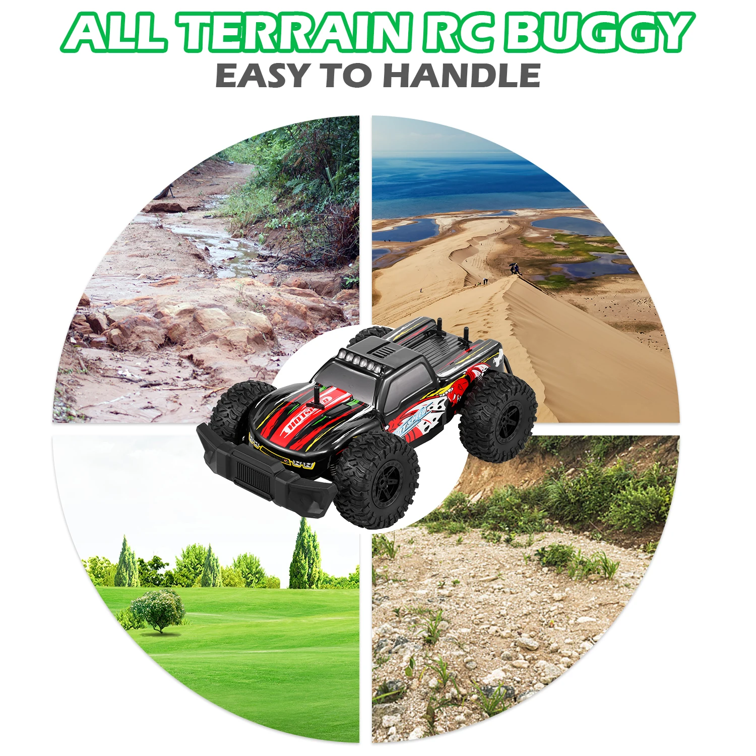 GOOLRC K14-1 1/14 RC Car 2.4G Big Foot High Speed Racing Car RC Car on Road off Road Drift Car for Kids
