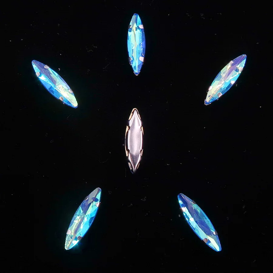 A30 Sapphire AB 50 шт./пакет серебро коготь настройки тонкий один Наветт форма 4*15 мм желейные конфеты АВ и прозрачного пришить Стекло с украшением в виде кристаллов; обувь, расшитая стразами; «сделай сам» - Цвет: A30 Sapphire AB