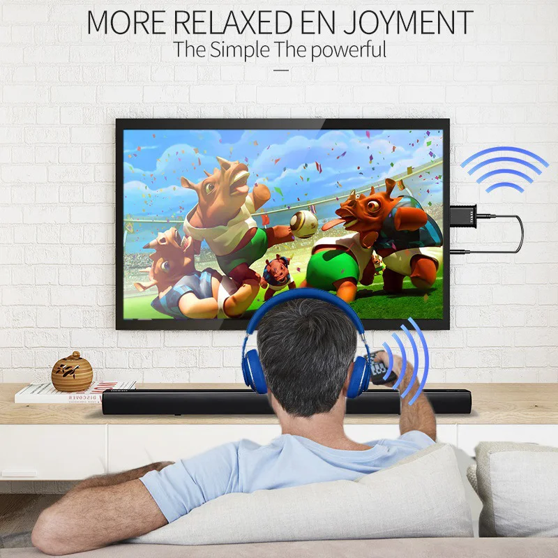 Wireless Headphones TV usb Connection Kit Lightweight Includes Televison Audio Transmitter Adapter Ideal for Private Watching