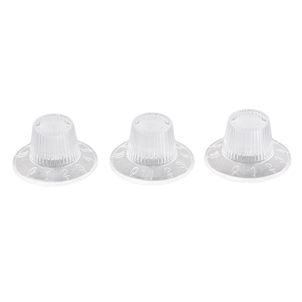 3 Pack Clear Guitar Amp Amplifier Knobs Tone Volume Control for Guitar Parts Accessories