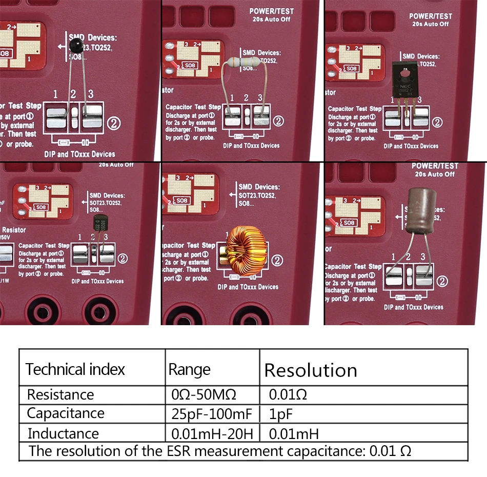 BSIDE ESR02PRO Цифровой транзистор SMD компоненты тестер Диод Триод Емкость индуктивность мультиметр ESR метр