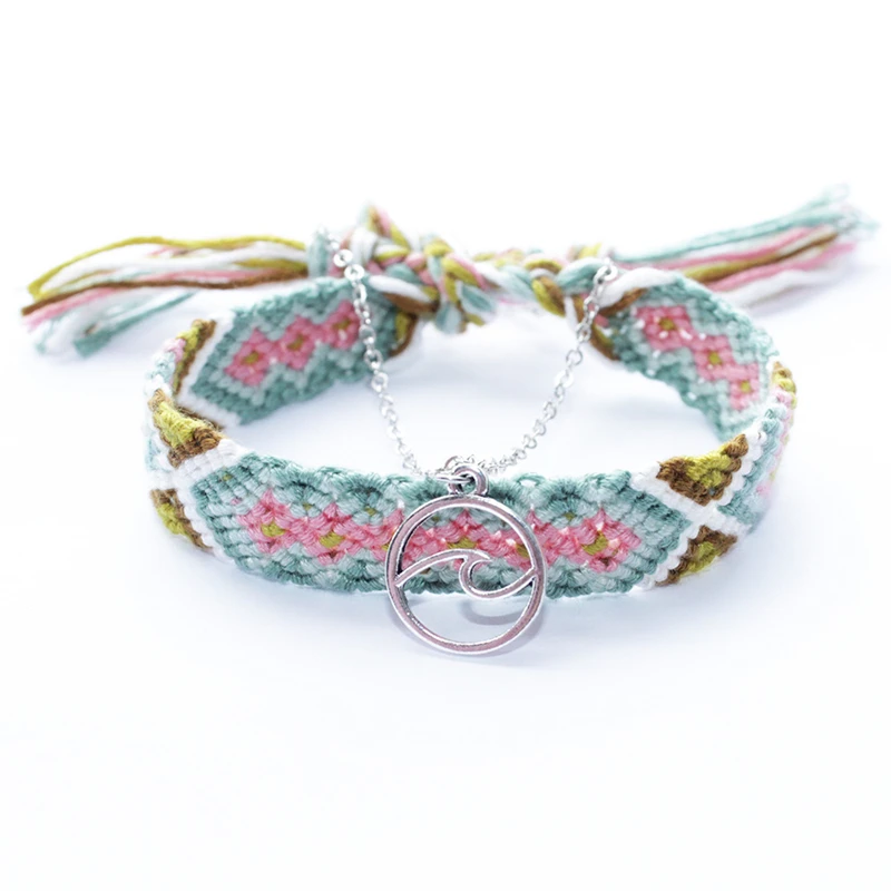 

free shipping Handmade Weave Bobo Lotus Anklet Set Fashion Starfish 4 Pieces Bohemian Chic Summer Bracelet ankle for Women Gift