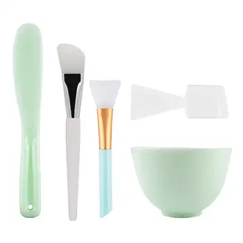 

5Pcs/Set DIY Beauty Face Mask Mixing Tool Kit Silicone Mask Bowl Brushes Reusable Makeup Tools Kits Facemask Mixing Bowl Set