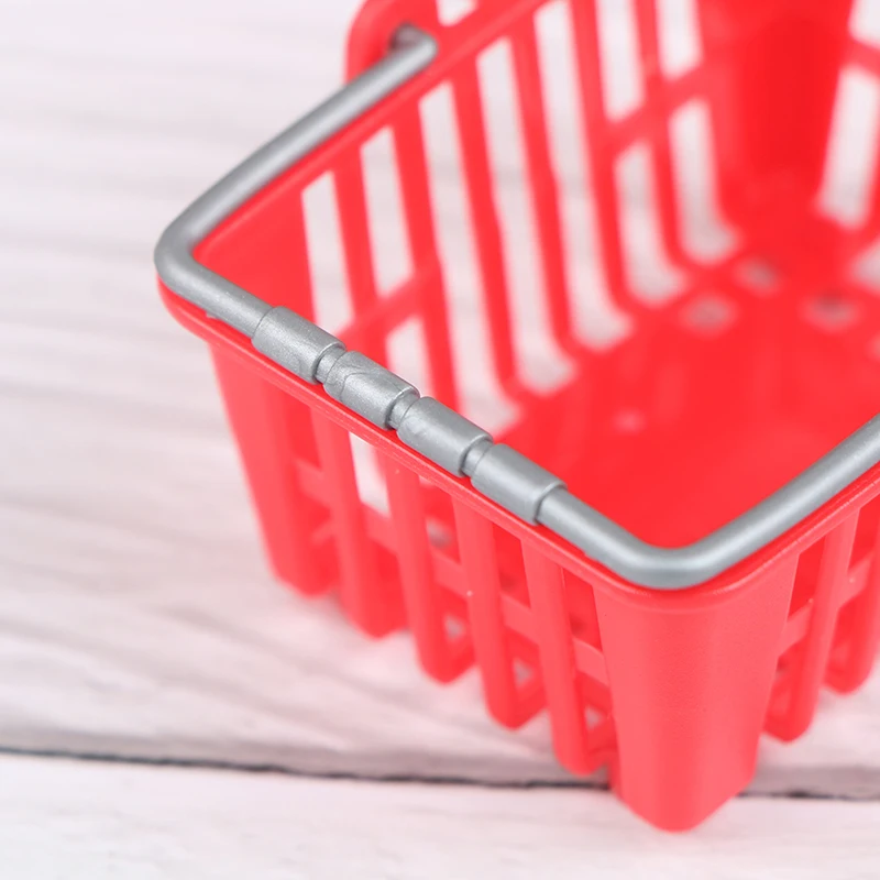 Dollhouse Miniature Shopping Basket Toys Kids Mini Supermarket Shopping Hand Basket Model Doll House dollhouse furniture toy,shopping cart toy