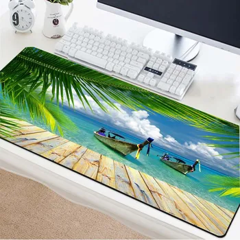 

Yuzuoan Island Romantic Vacation Photo Mouse Pad Exquisite Black Locked Edge High Quality Rubber Keyboard Pad