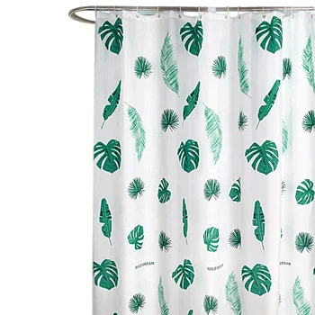 

Green Tropical Plants Shower Curtain Bathroom Waterproof Polyester Shower Curtain Leaves Printing Curtains For Bathroom Shower