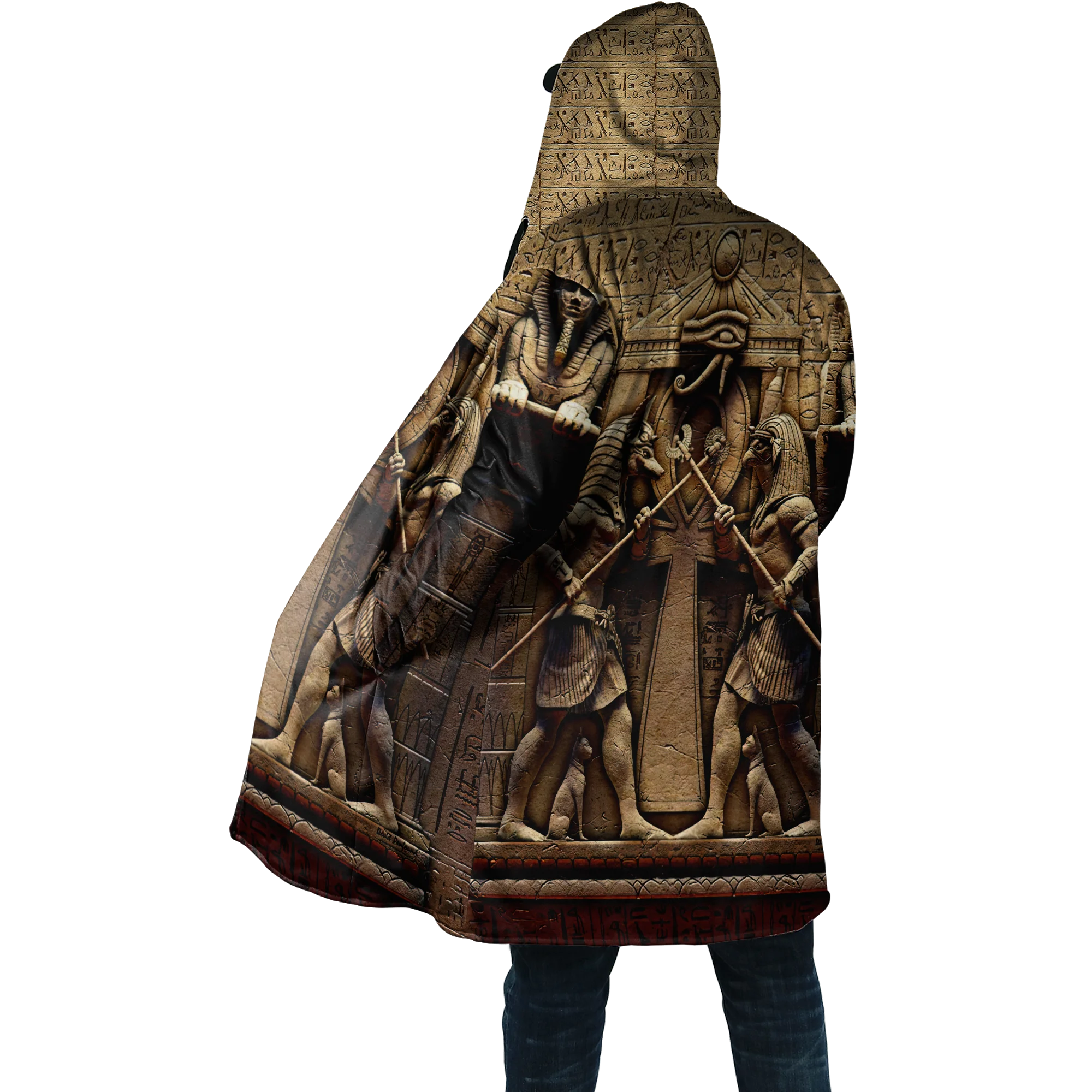 Winter Herren Mit Kapuze mantel Alte Ägypten Augen Von Horus 3D Druck Fleece wind breaker Unisex Casual Dicke Warme Kapuze mantel PF20 – Detail 16