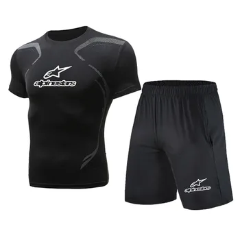 

2 Pieces/Set Men's Sportswear Gym Fitness Compression Sportswear Clothing Running Jogging Sportswear Sports Fitness Tights