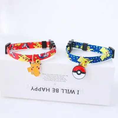 Newest Original Pokemon Cat Dog Collar Adjustable Bells Kitten Puppy Cute Fashion Collars Vogue Memory Pet Accessories Supplier dog collars engraved buckle