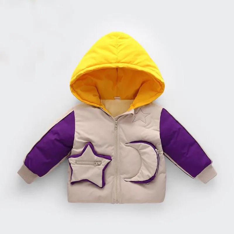 Пуховое пальто с капюшоном для новорожденных; плотная теплая зимняя куртка; Детское пальто для мальчиков и девочек