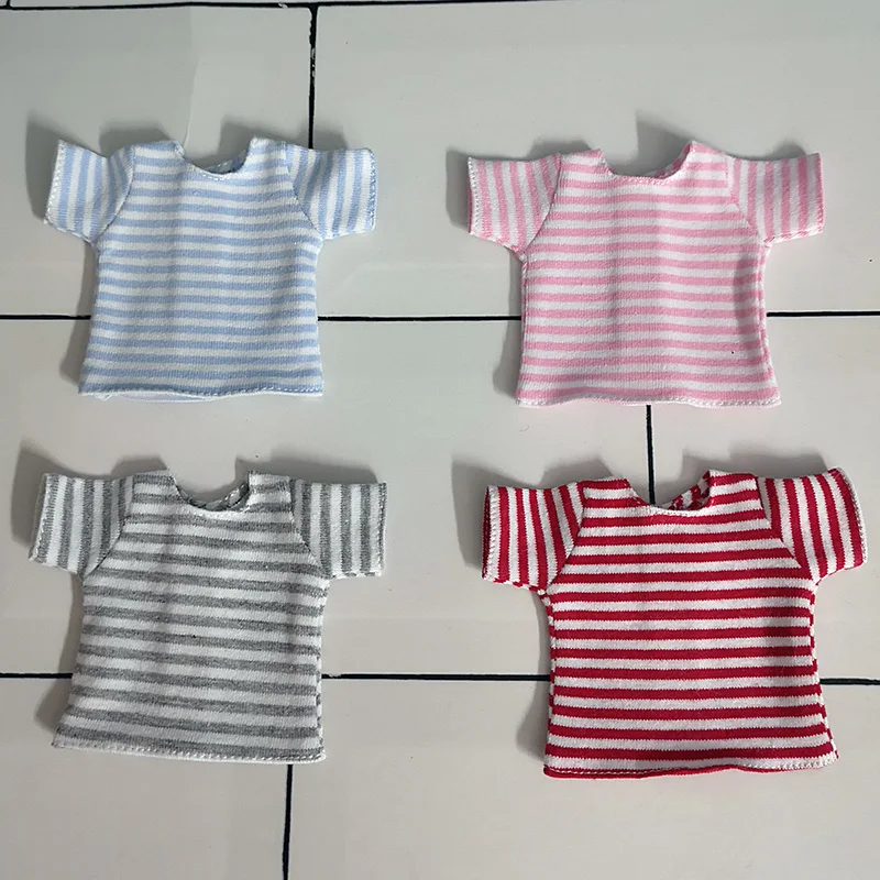 Blyth Cotton T-shirt Colorful Stripe Doll Clothes Short Sleeve Shirt For Pullip Blyth Doll Accessories Clothes doll accessories doll clothes doll clothes accessories