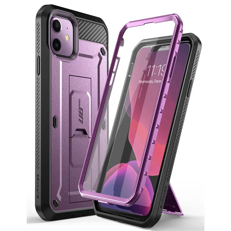 Для iPhone XR/Xs Max/11/11 Pro/11 Pro Max чехол SUPCASE UB Pro прочная кобура крышка со встроенным протектором экрана и подставкой - Цвет: MetallicPurple