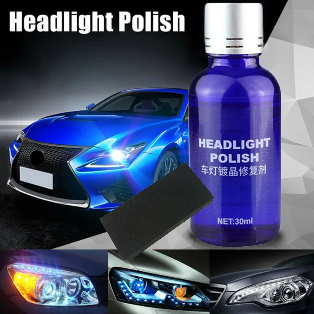  30ML 9H Hardness Auto Car Headlight Len Restorer Repair Liquid Polish Cleaning Washing Tool Light R